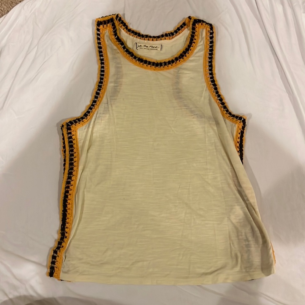 FP Tank. Creme tank color with yellow and black outlining.
